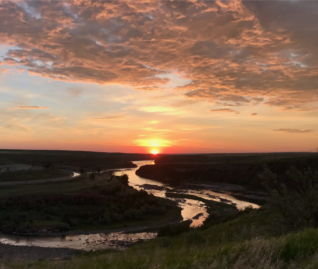 Great Falls and the Missouri River at Sunrise