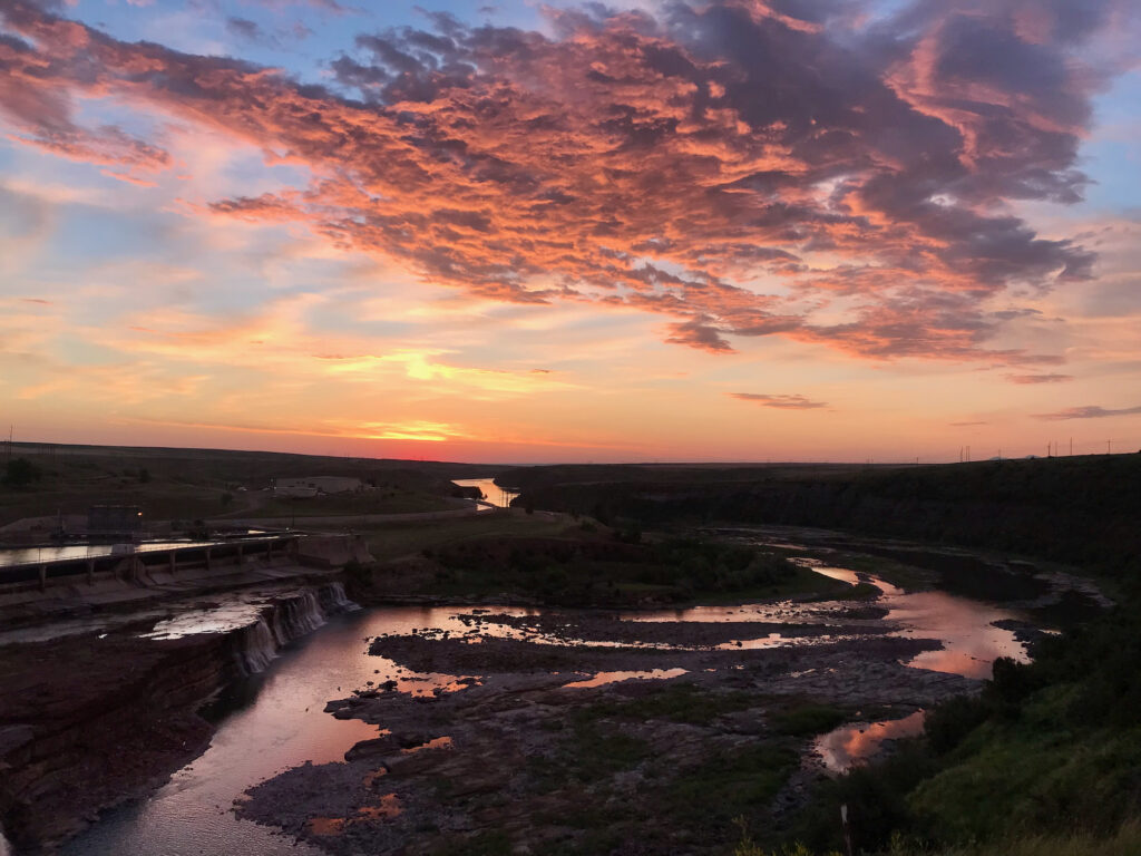 Great Falls and the Missouri River at Sunrise