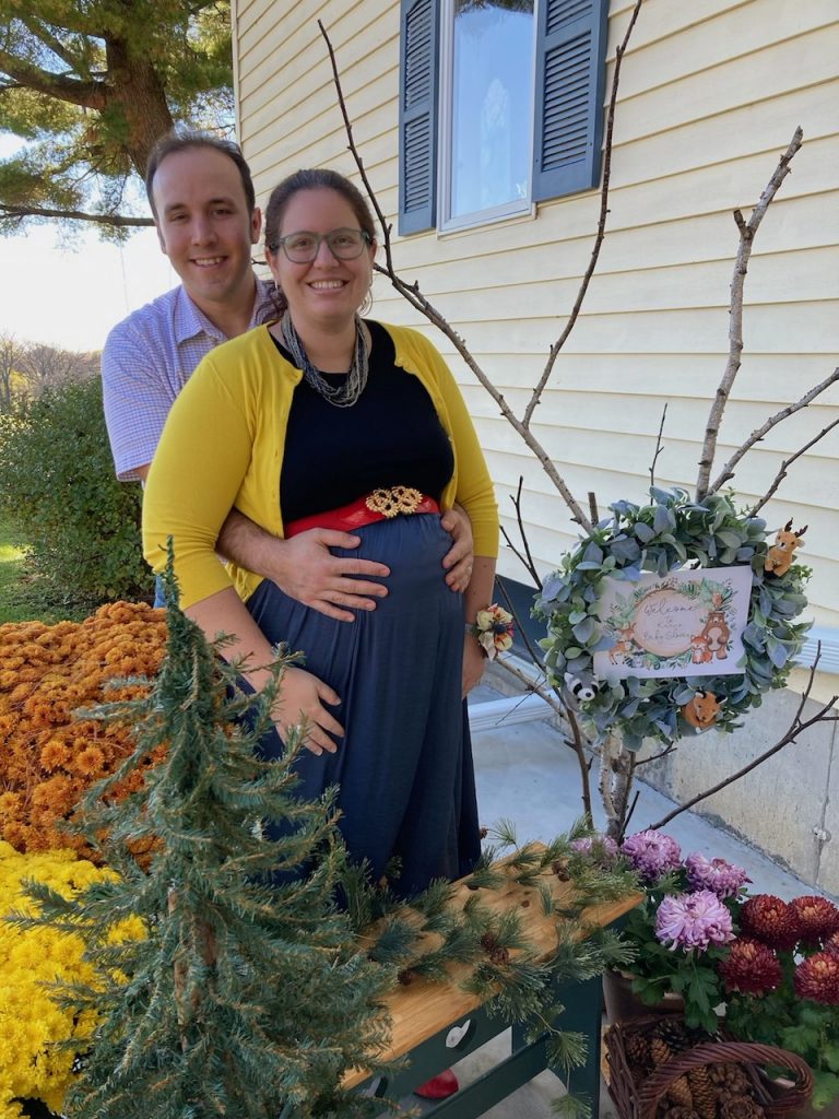 Carl & Kari at her baby shower at the family home in Wisconsin