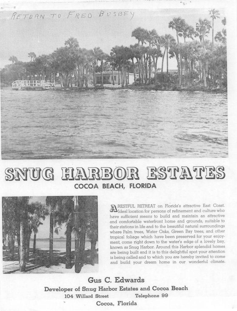 Brochure from 1930s for Homes in Cocoa Beach