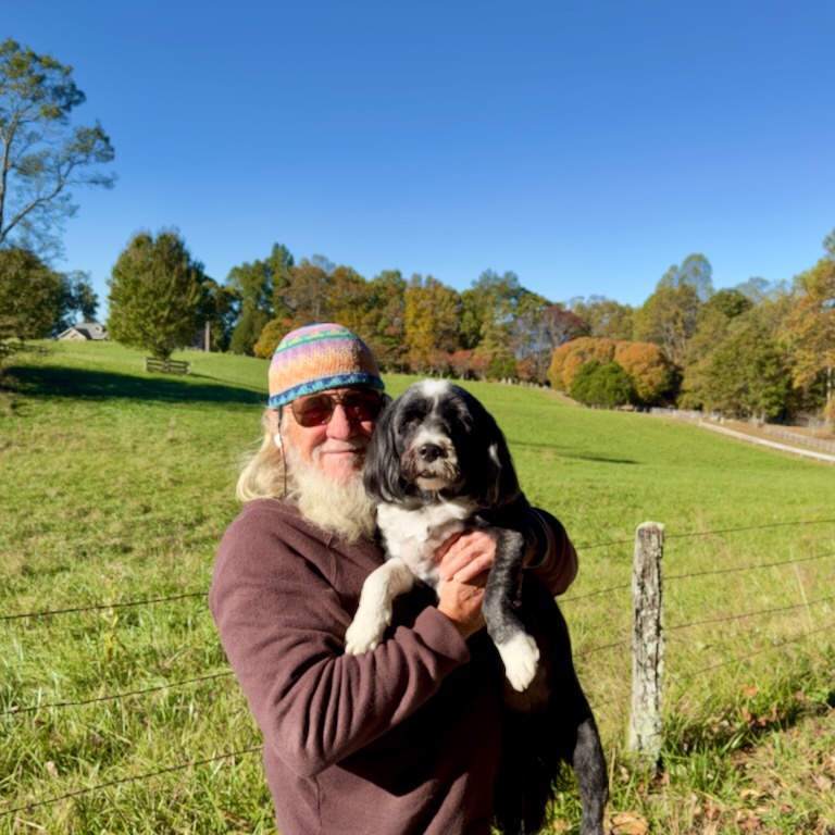 Picture of The Dude and Jake at the meadow in Scaly Mountain